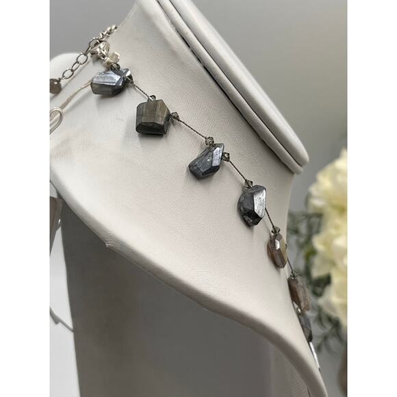 Margo Morrison Geometric Shape Labradorite Gray Swarovski Crystals Limited Ed - Picture 5 of 8